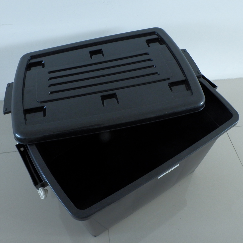 01 2175B กล่องพลาสติกมีล้อฝาล็อค 75ลิตร สีดำ - Image 2