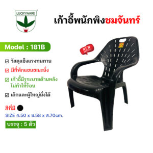 181B เก้าอี้พนักพิงชมจันทร์ เก้าอี้พลาสติก เก้าอี้ชายหาด เก้าอี้ผู้ใหญ่ เก้าอี้นั่งเอนได้ (ขายยกมัด 5 ตัว))
